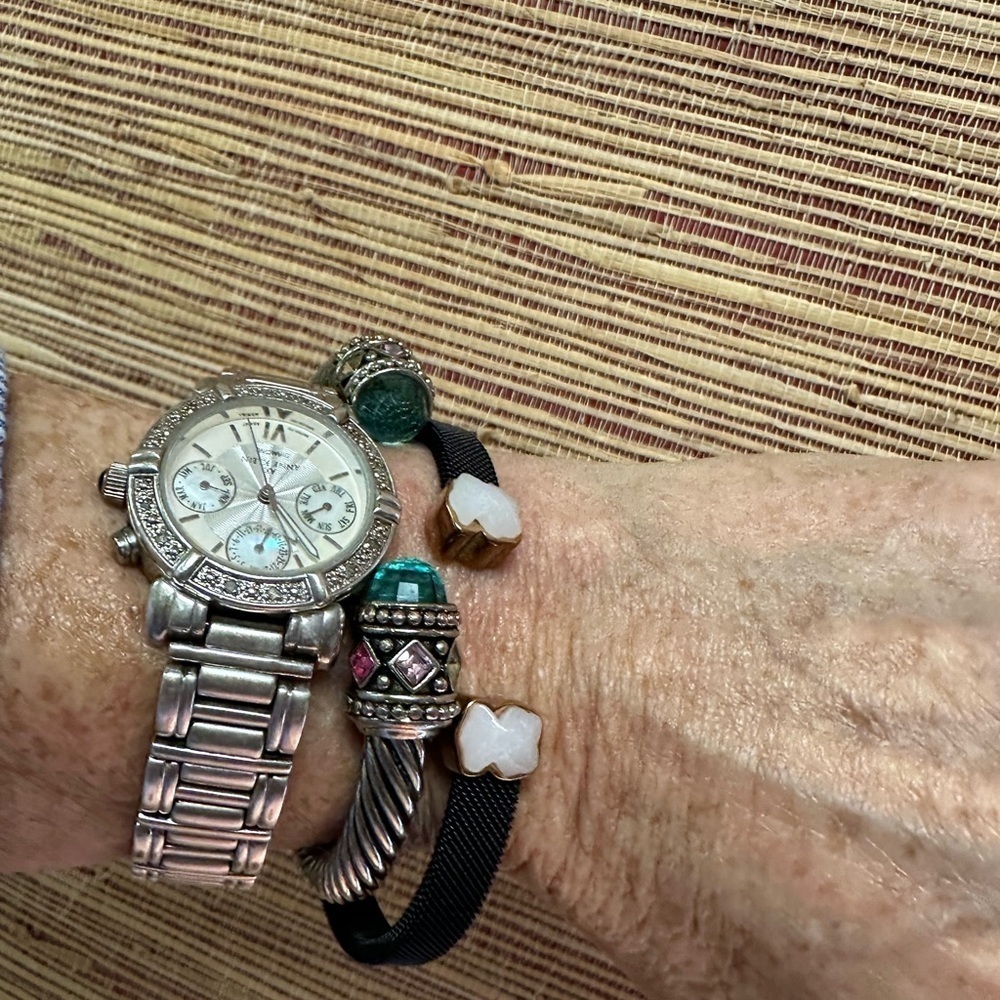 Elegant Black Bracelet with teddy bears on end. Bracelet only